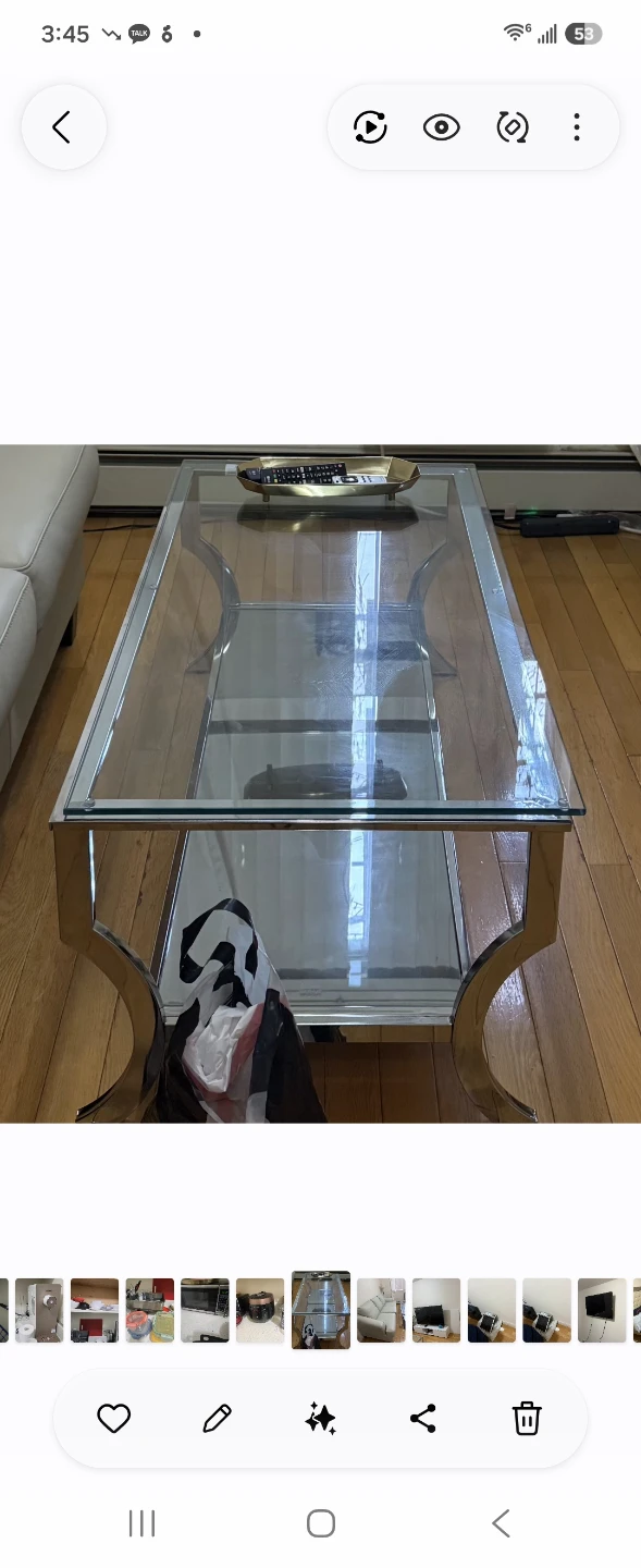 Modern Glass Coffee Table with Chrome Frame - photo 2