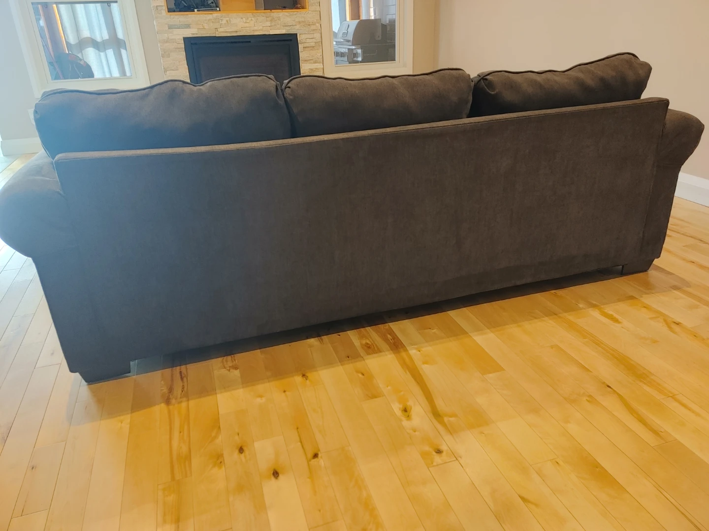 Brown-Grey Sectional Sofa with Chaise - photo 3