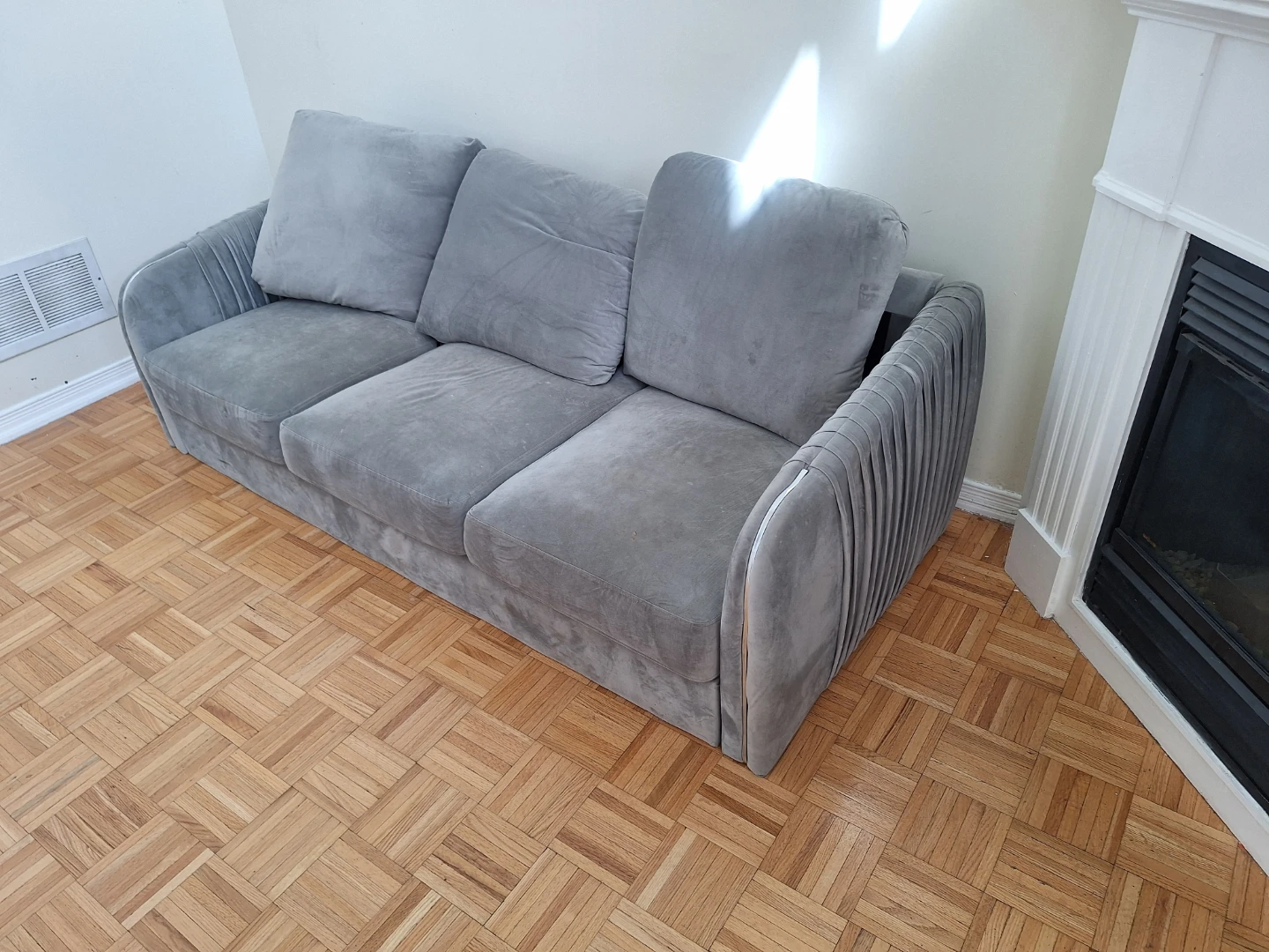 Grey Velvet Sofa