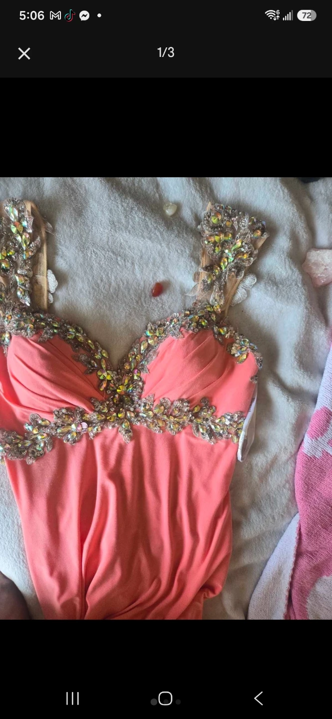 Coral Beaded Formal Gown - photo 2