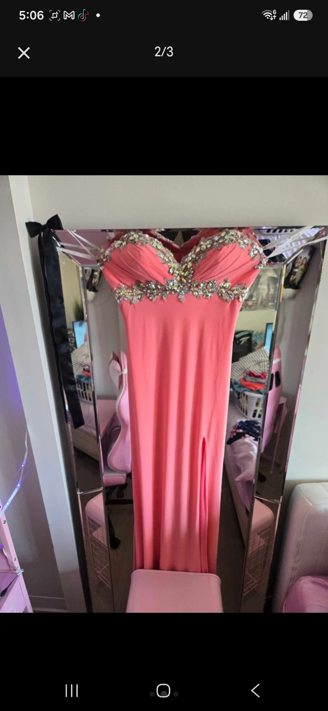 Coral Beaded Formal Gown - photo 3