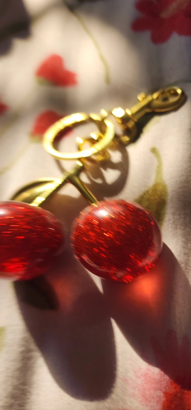 Glittery Cherry Keychain - photo 3