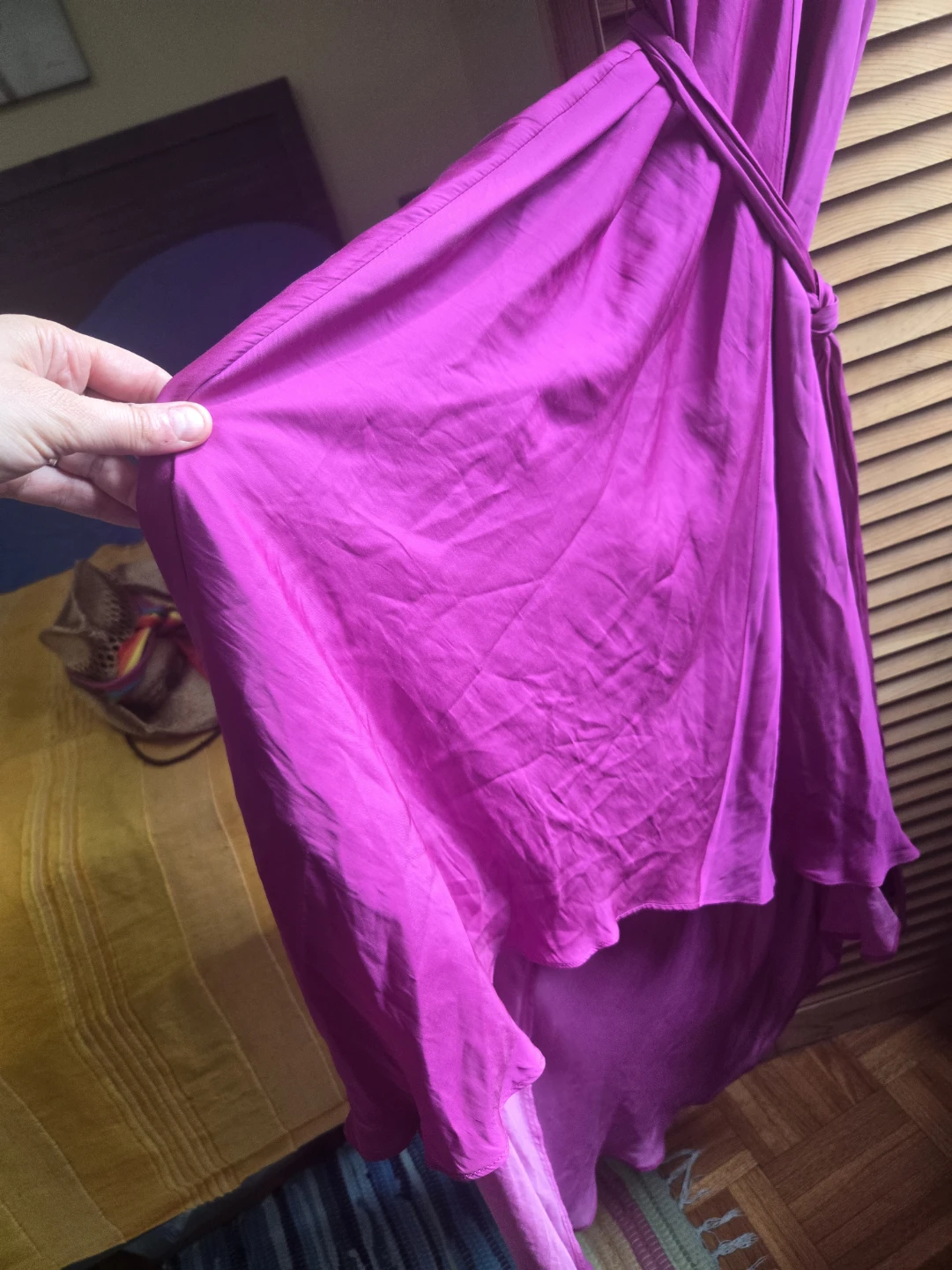 Banana Republic Magenta V-Neck High-Low Dress - Size XS - photo 3