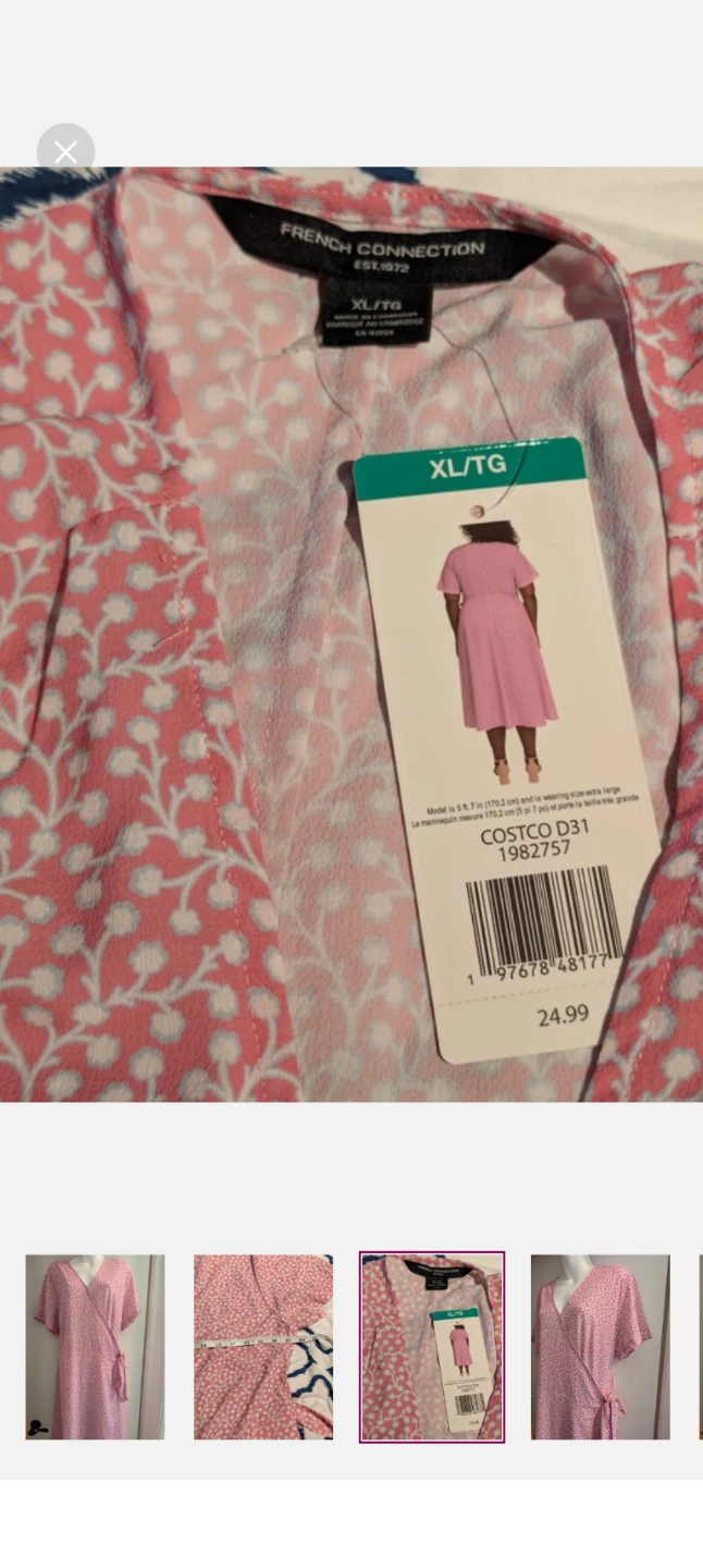 French Connection Pink Floral Wrap Dress XL - photo 2