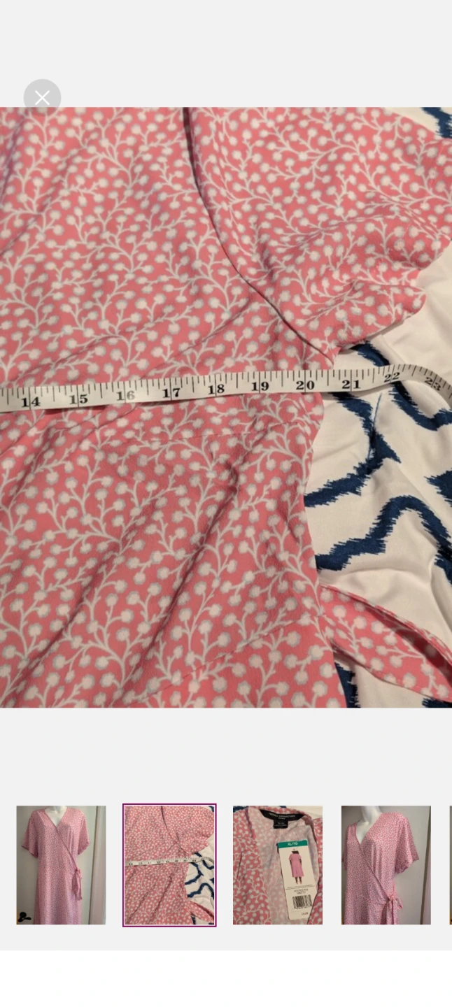 French Connection Pink Floral Wrap Dress XL - photo 3