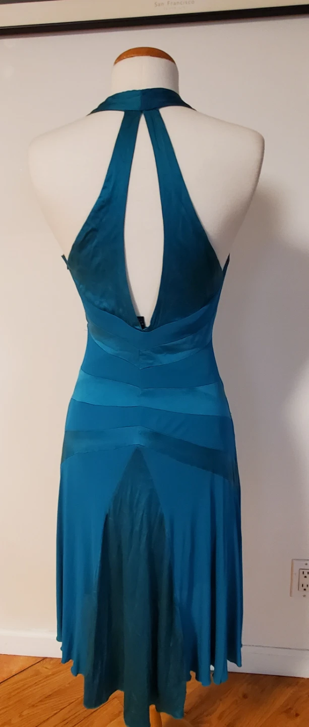 Teal Halter Neck Ruched Maxi Dress - photo 2