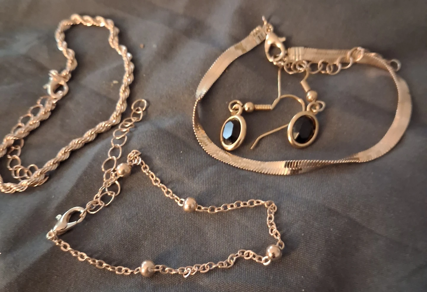Gold-tone Chain bracelets and Earrings Set