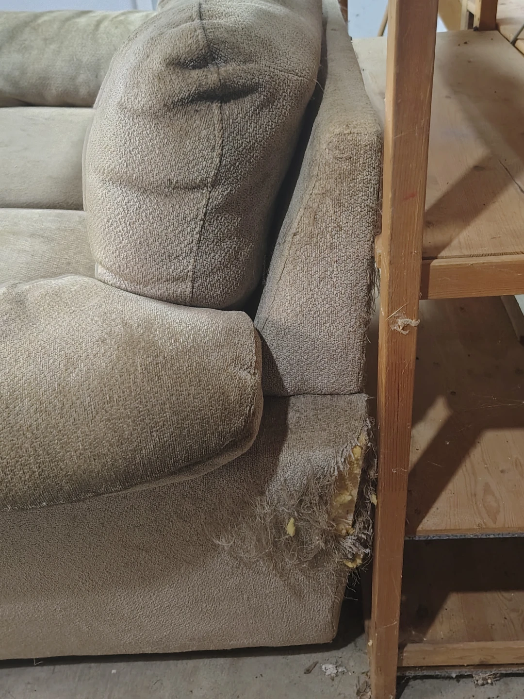 Beige Loveseat Sofa - Damaged - photo 5