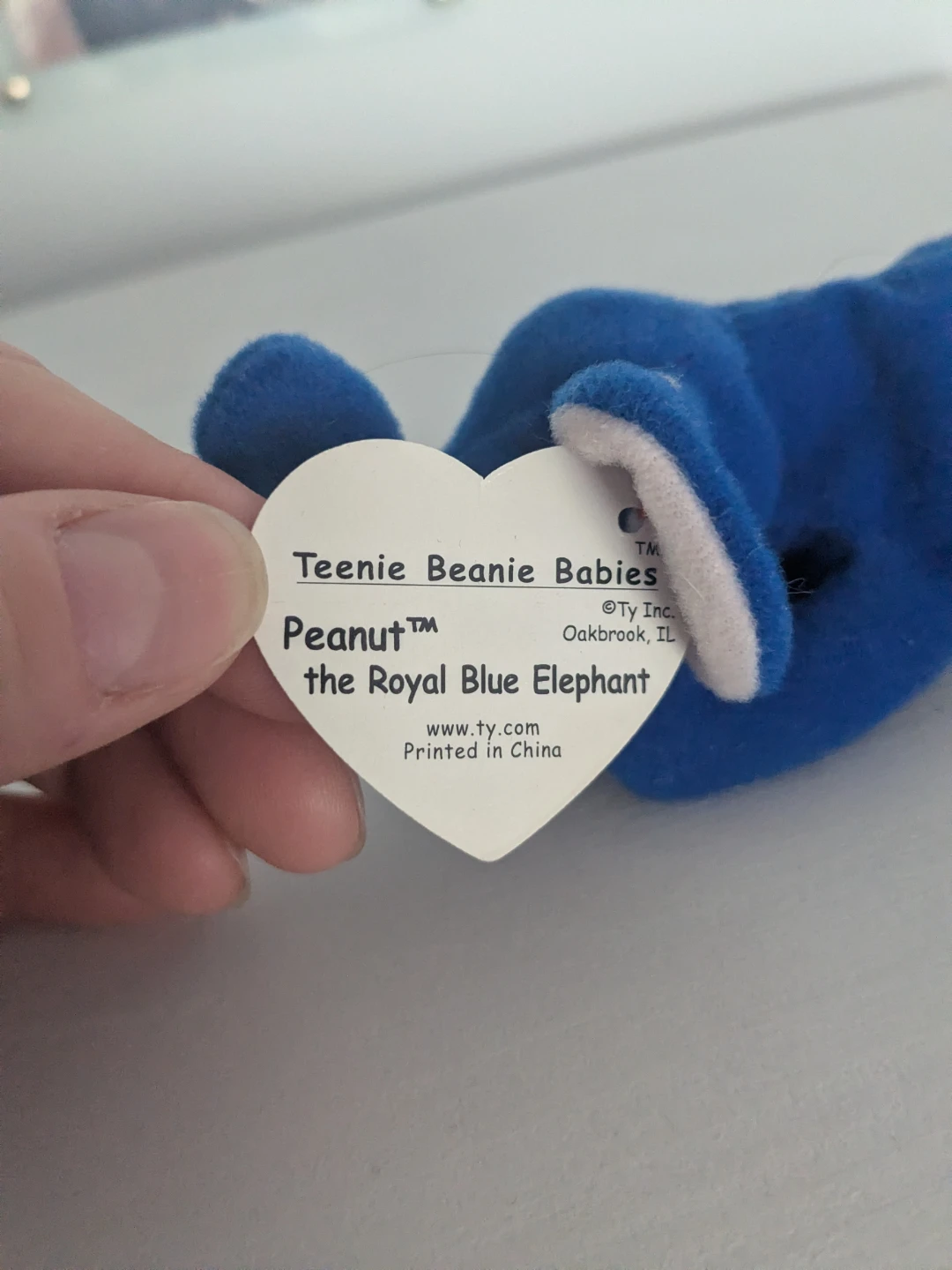 Ty Teenie Beanie Babies Peanut the Royal Blue Elephant - photo 2