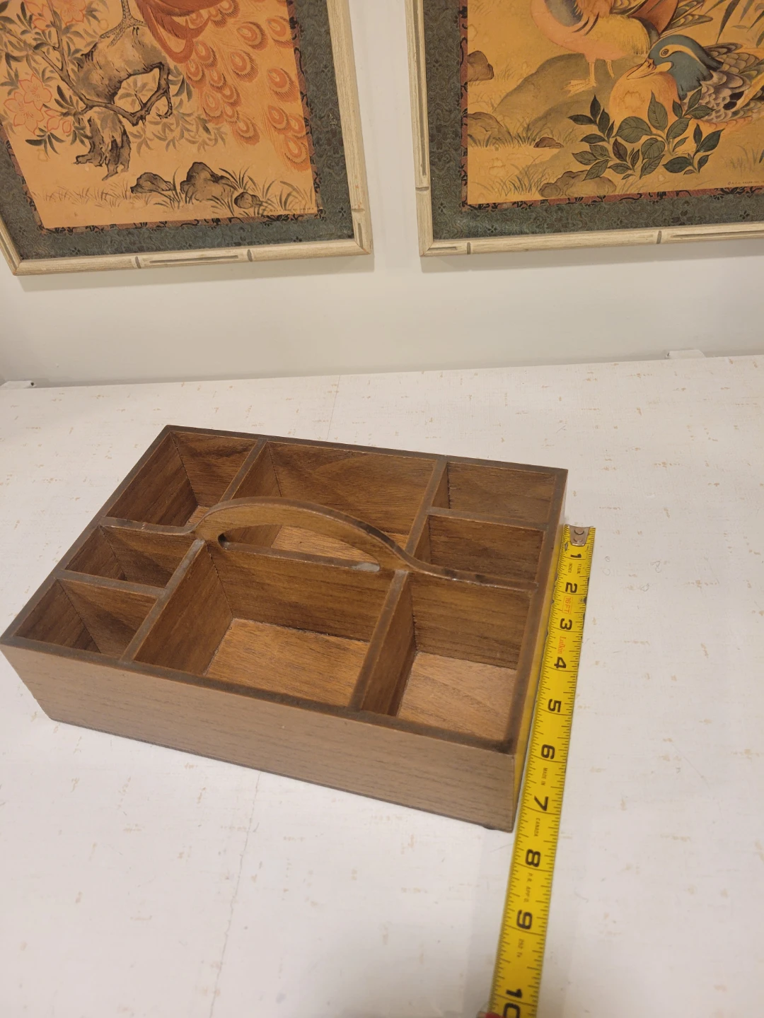 Retro Oak Wooden Organizer Caddy. - photo 2