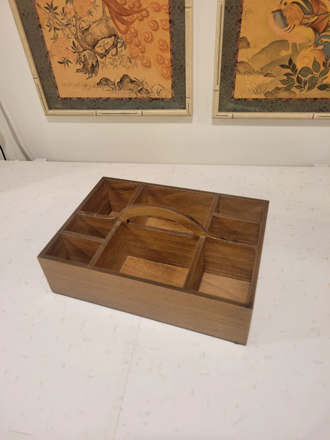 Retro Oak Wooden Organizer Caddy. - photo 3