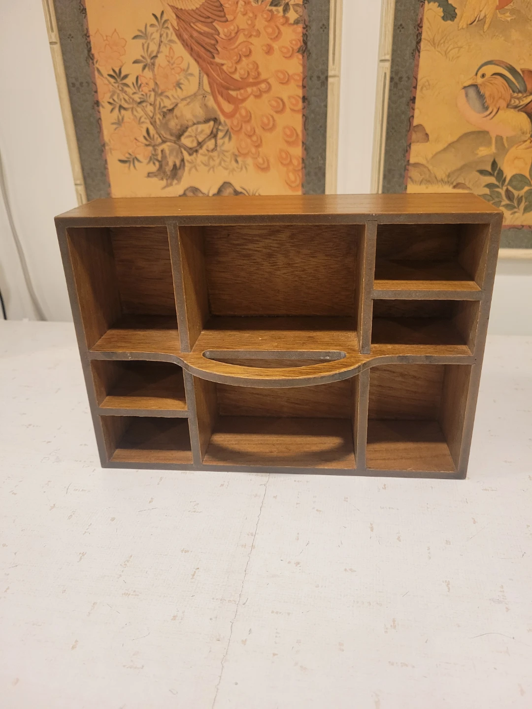 Retro Oak Wooden Organizer Caddy. - photo 4