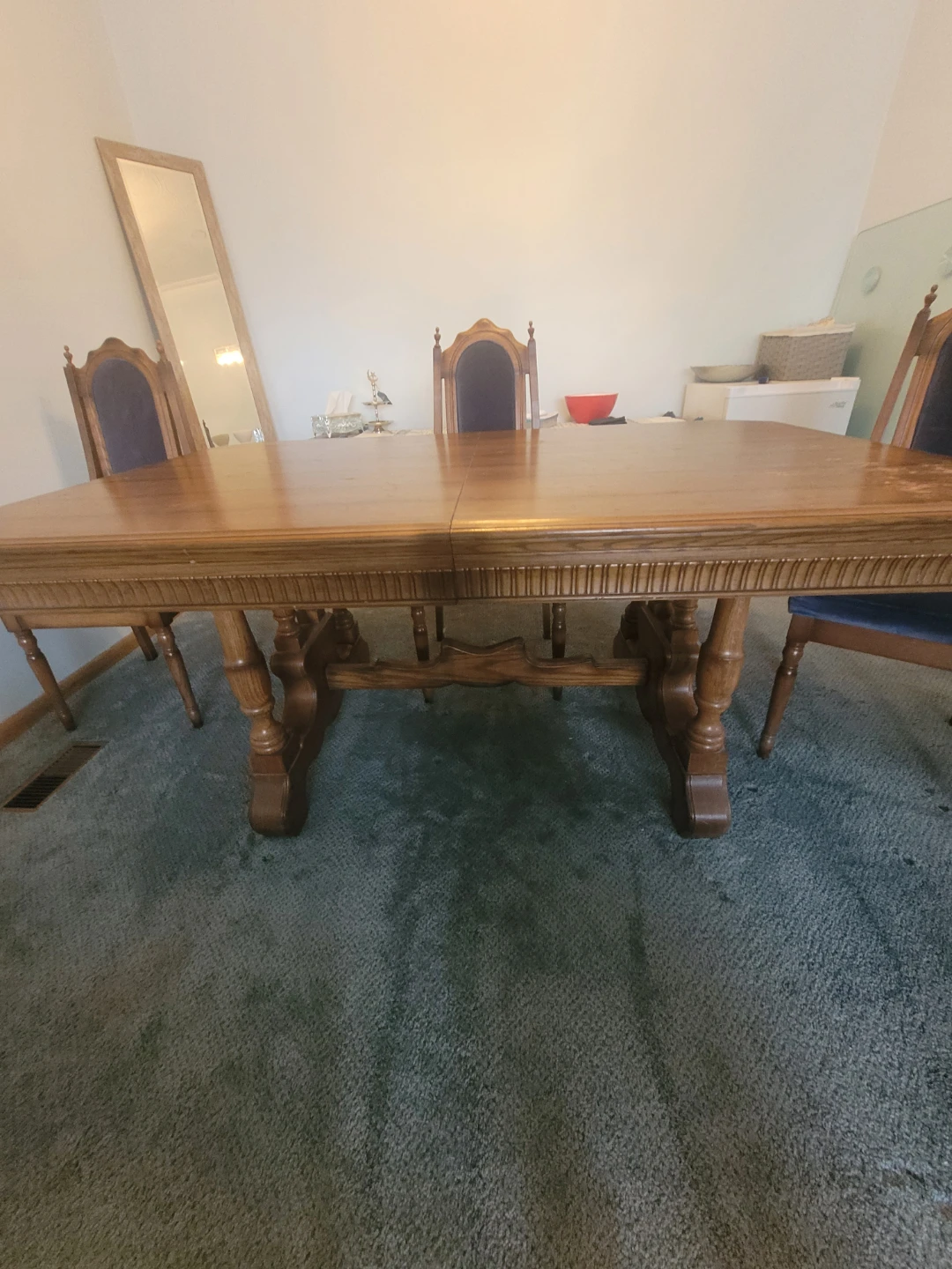 Wooden dining table & chairs - photo 4