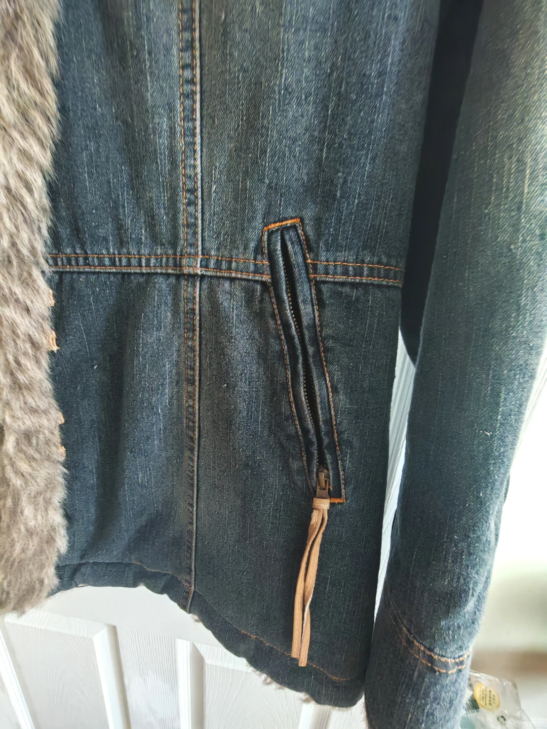 Non Stop Denim Jacket with Faux Fur Trim - photo 3