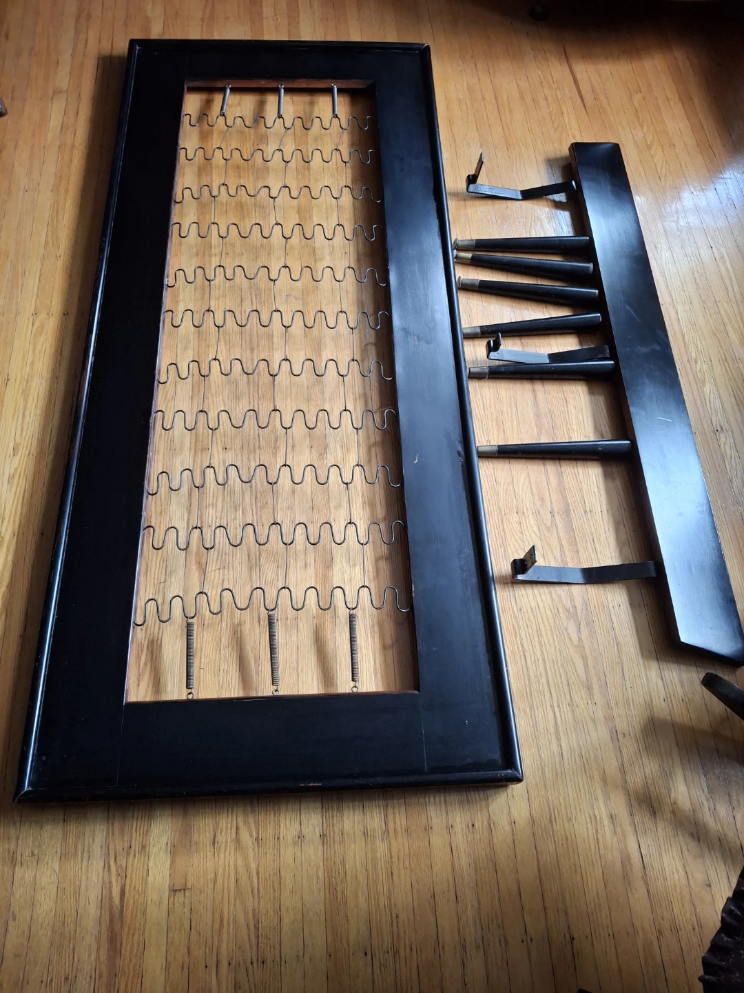 Mid-Century Style Bench with Plaid Upholstery - photo 5