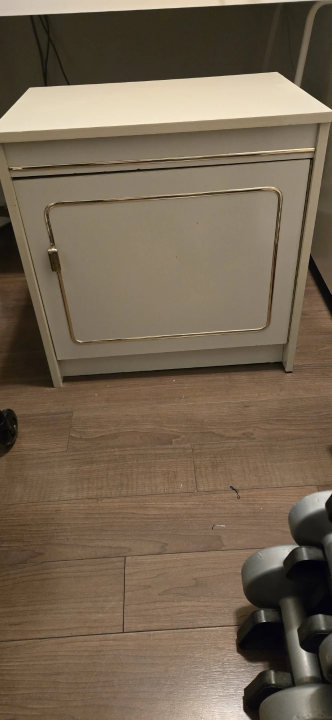 Cream Nightstand with Gold Trim - photo 3