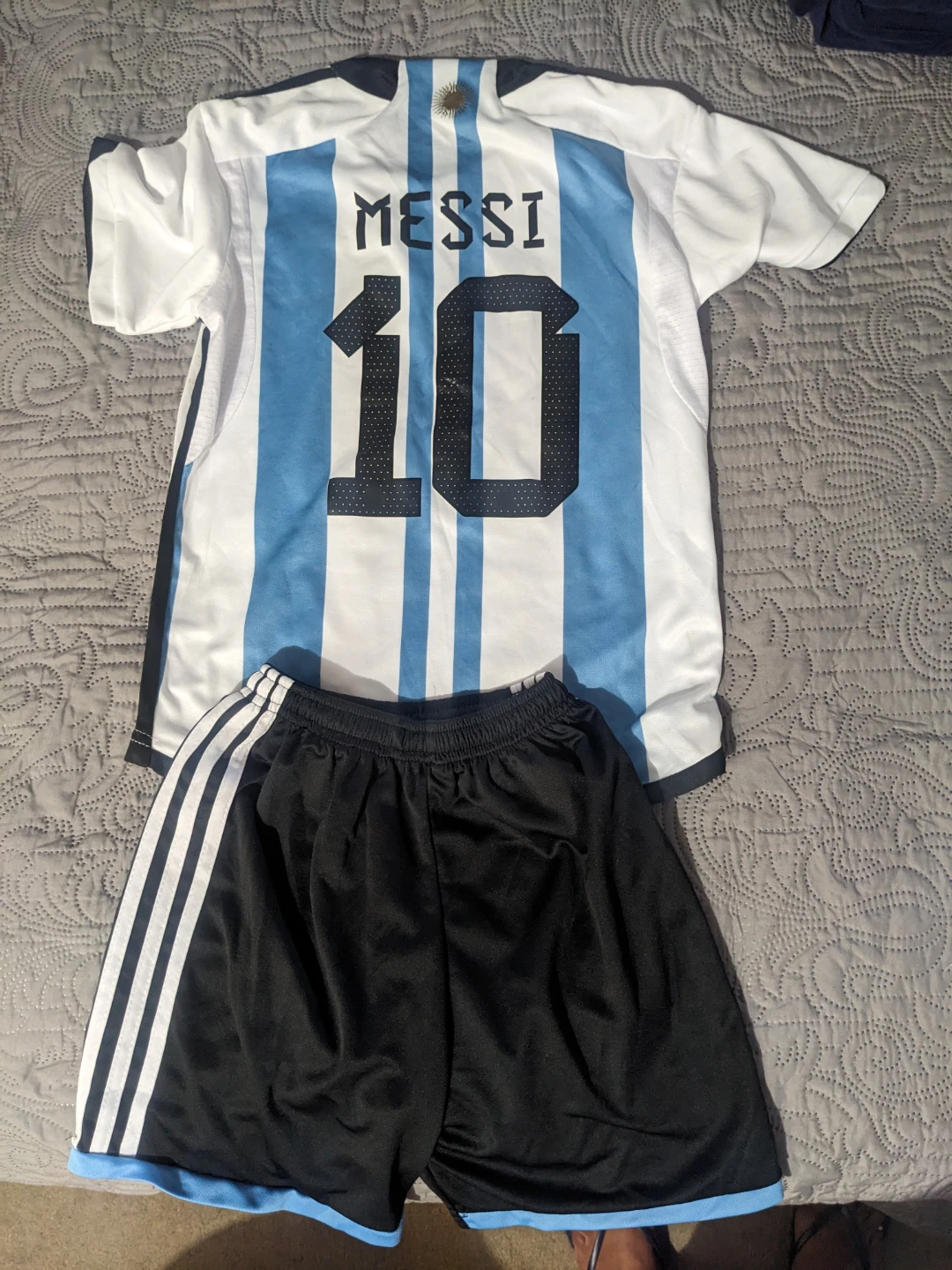 Argentina Messi #10 Soccer Jersey and Shorts Set Size 22 - photo 5