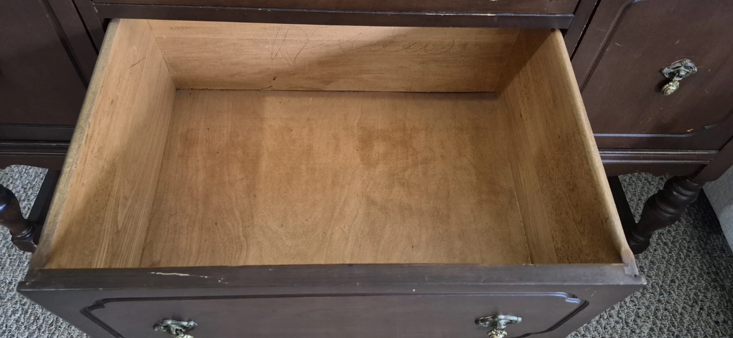 Antique Buffet Cabinet with Drawers and Cabinets - photo 5