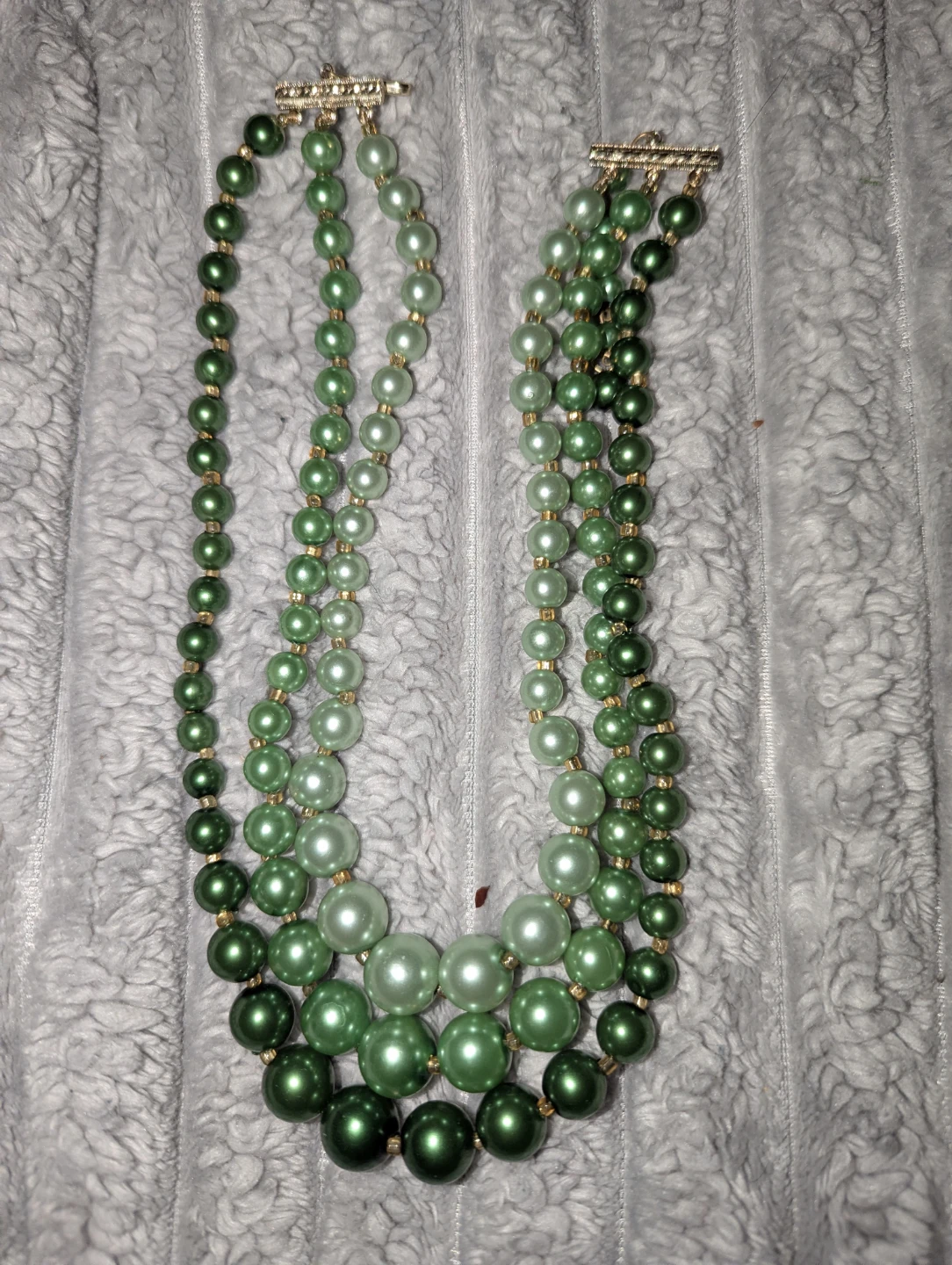 Multi-strand faux pearl necklace