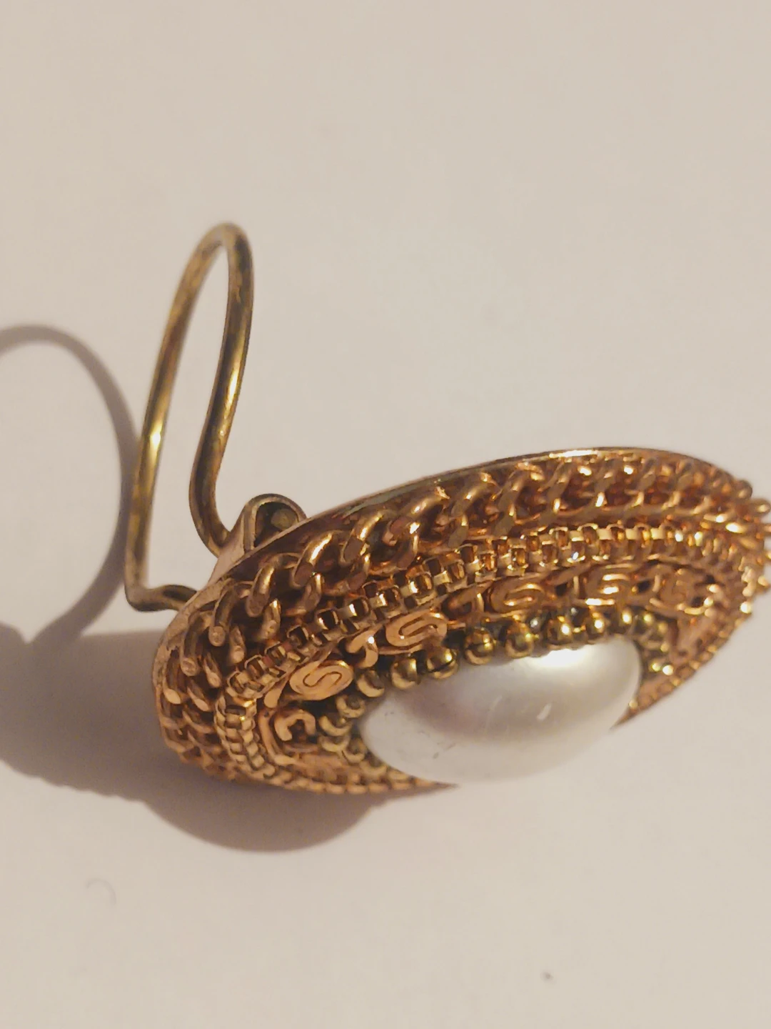 Beautiful Gold-tone Pearl Scarf Clip - photo 4