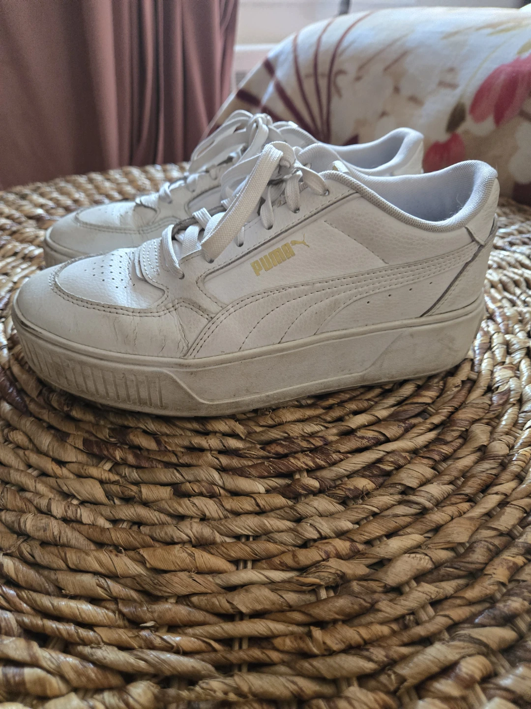Puma White Leather Sneakers