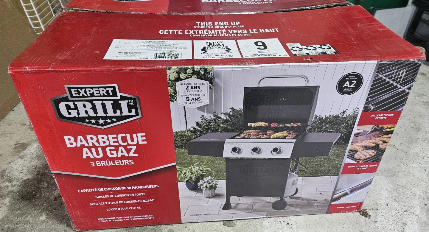 Expert Grill 3-Burner Gas BBQ, like new, Brampton - photo 4