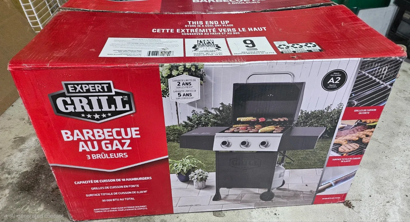 Expert Grill 3-Burner Gas BBQ, like new, Brampton - photo 4