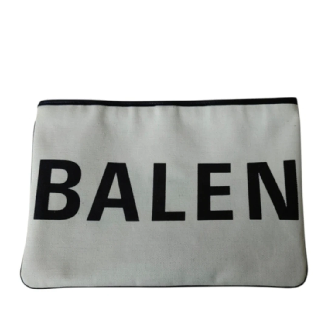 Balenciaga Clutch Canvas & Leather Bag