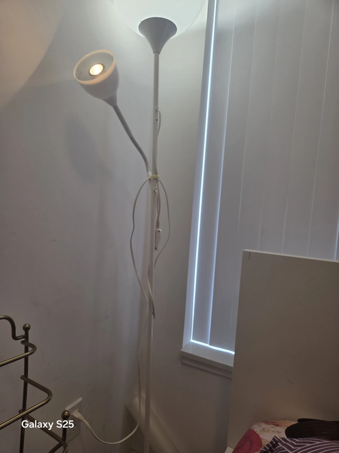 White Floor Lamp with Adjustable Reading Light