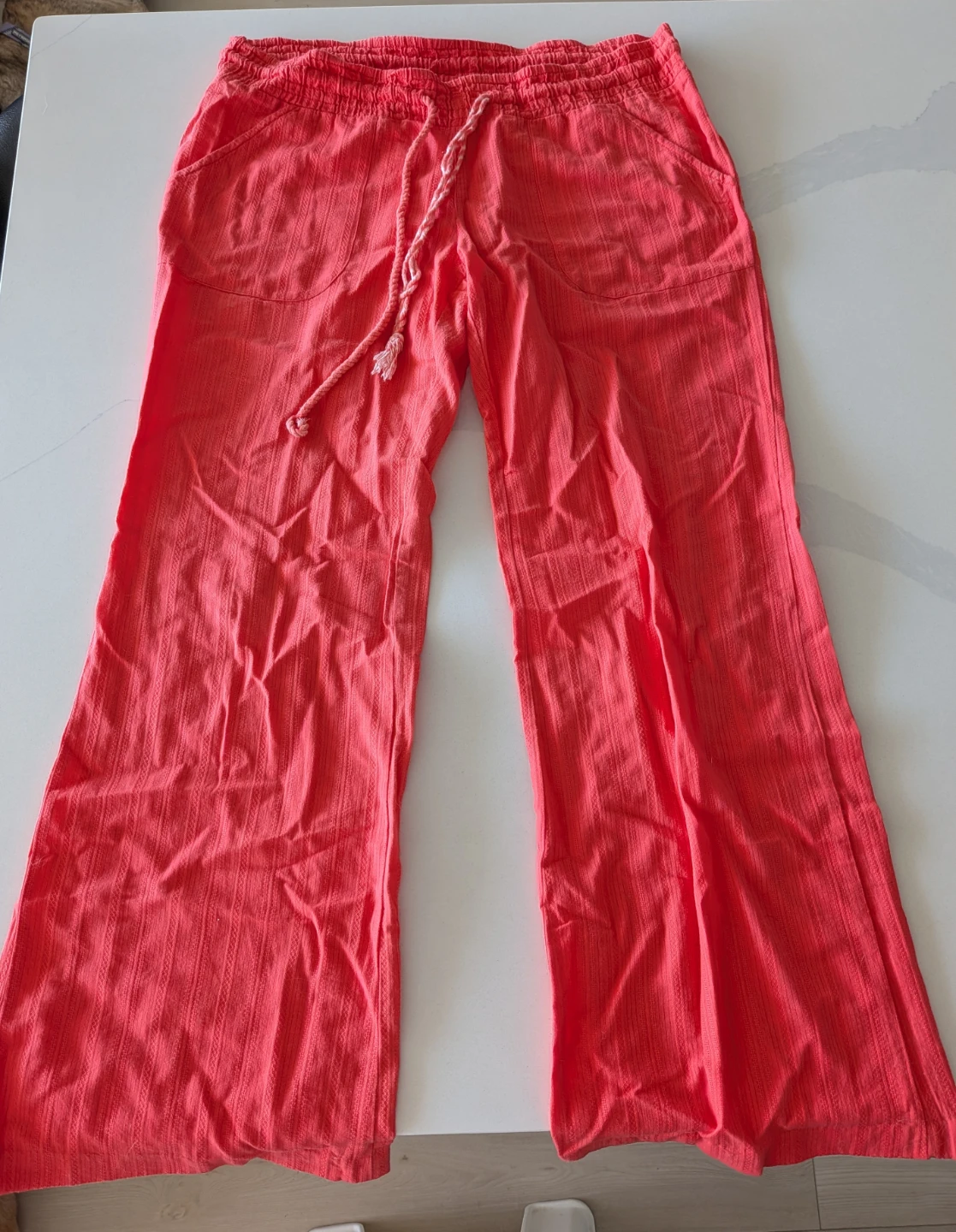 Billabong Coral Pink Gauze Wide Leg Pants Size M