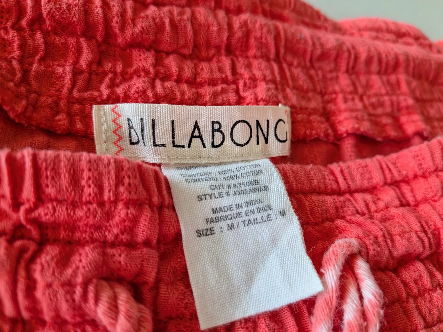Billabong Coral Pink Gauze Wide Leg Pants Size M - photo 2