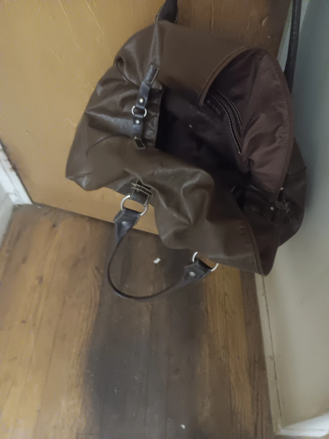 Brown Faux Leather Duffle Bag - photo 2