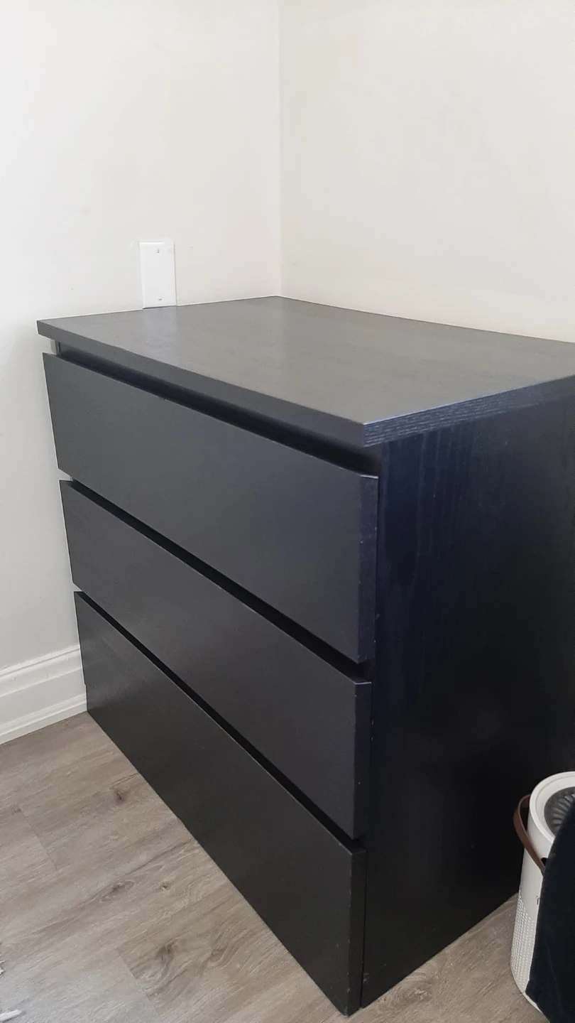 Black 3-Drawer Dresser - photo 3