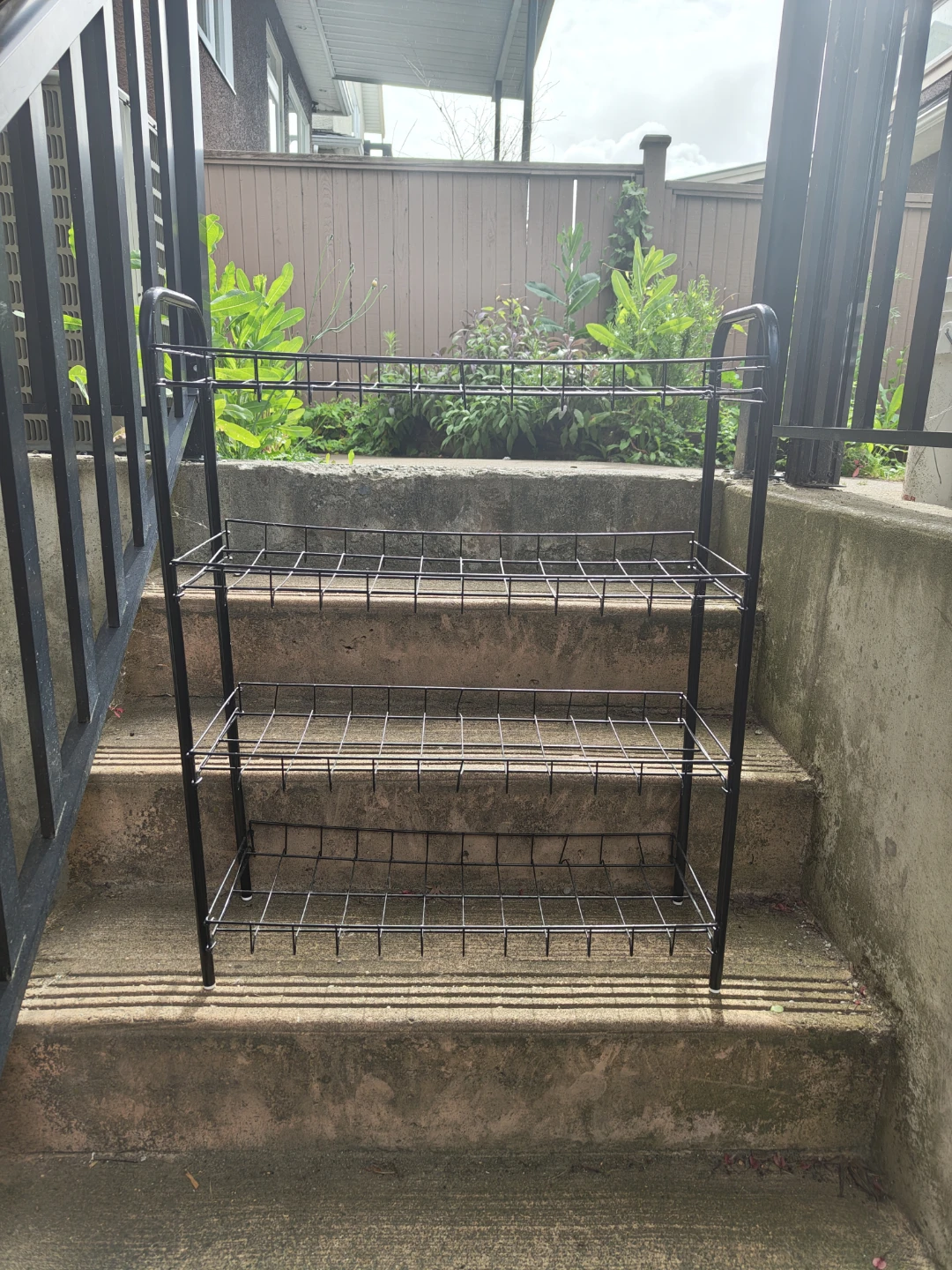 Black 3-Tier Wire Shoe Rack