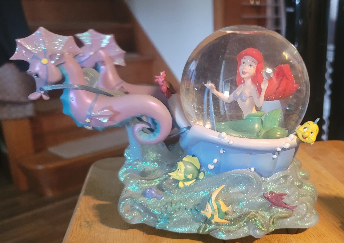 Retired Disney Little Mermaid Glitter Snow Globe – 7"