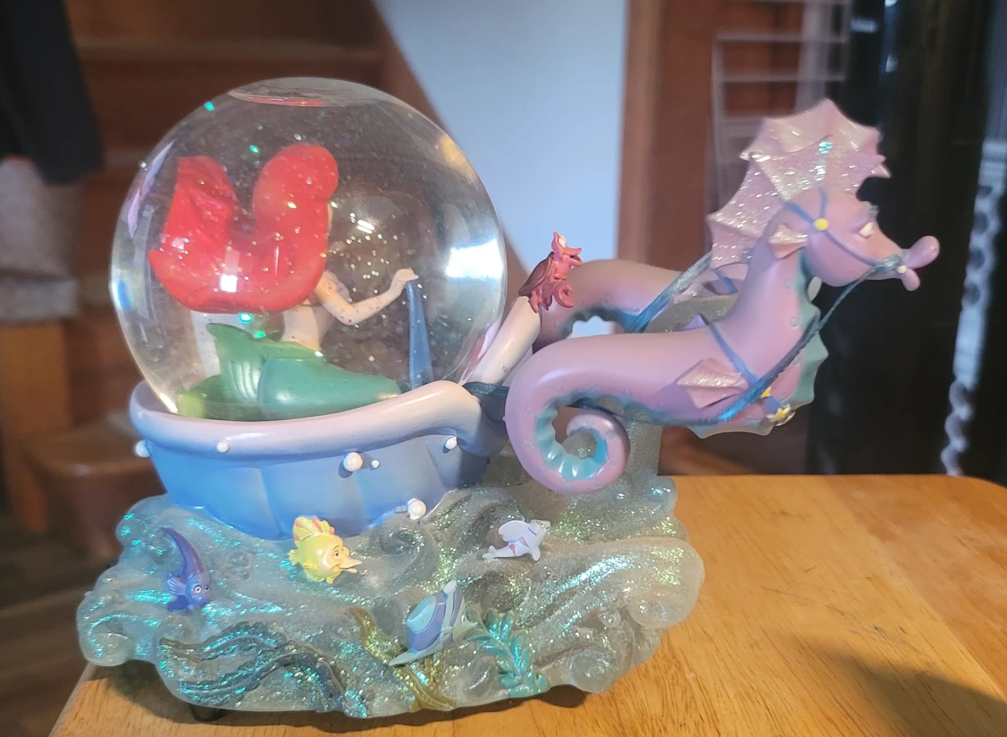 Retired Disney Little Mermaid Glitter Snow Globe – 7" - photo 3