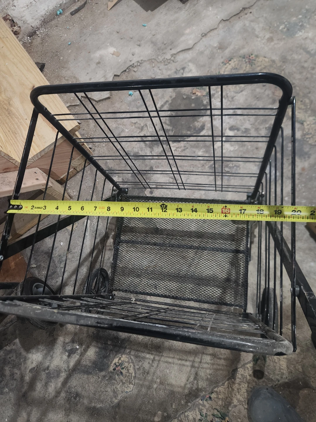 Black Metal Rolling Shopping Cart ⚽ - photo 3