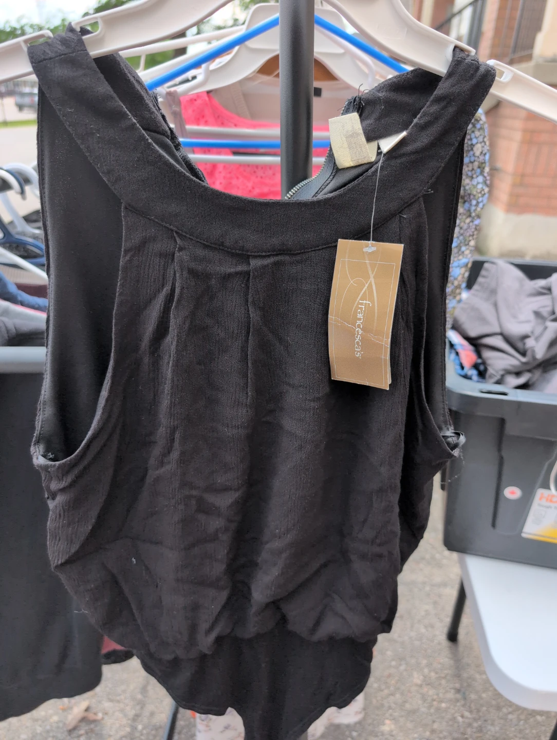 Francesca's Black Sleeveless Top, brand new, unworn, size small
