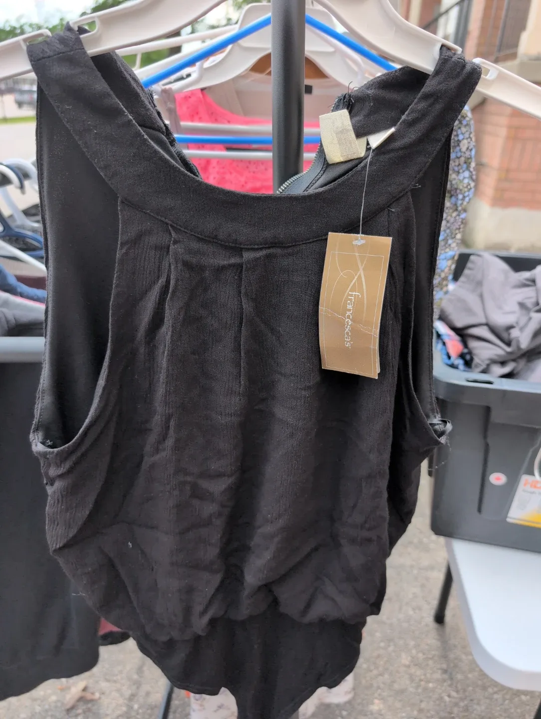 Francesca's Black Sleeveless Top, brand new, unworn, size small
