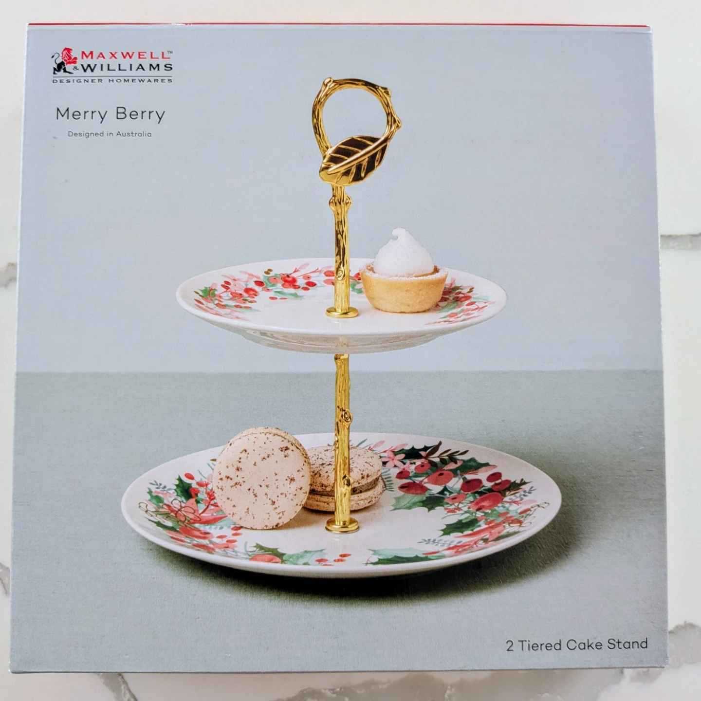 Brand NEW Maxwell Williams Merry Berry 2 Tiered Cake Stand