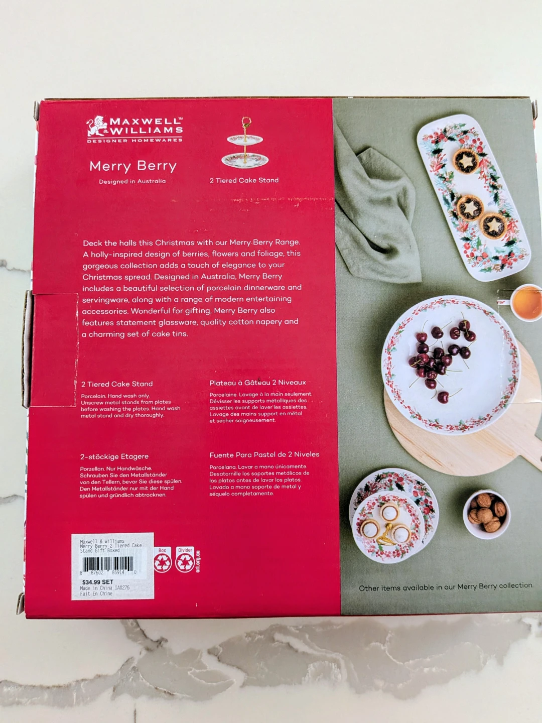Brand NEW Maxwell Williams Merry Berry 2 Tiered Cake Stand - photo 2