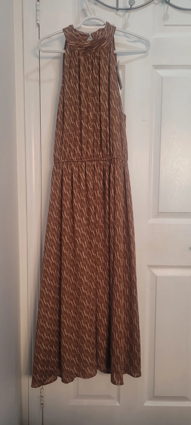 Brown Patterned Maxi Dress