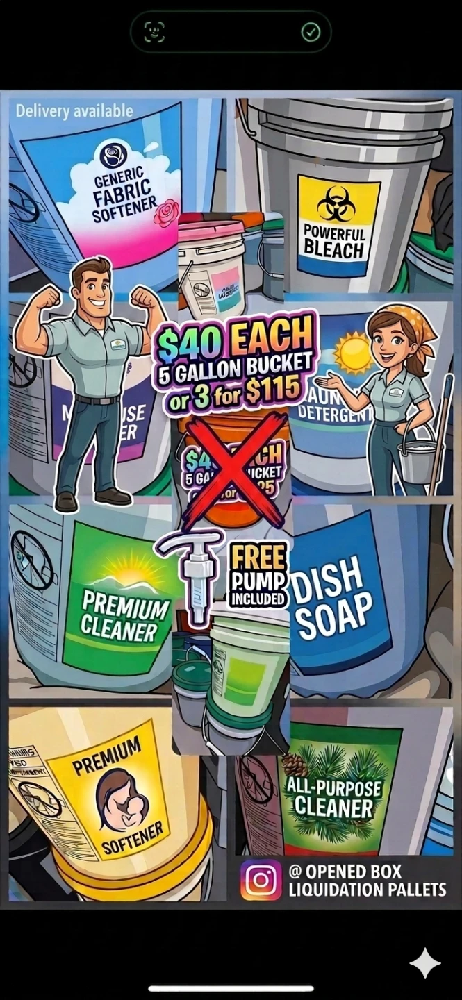 5 Gallon Buckets of Cleaning Supplies