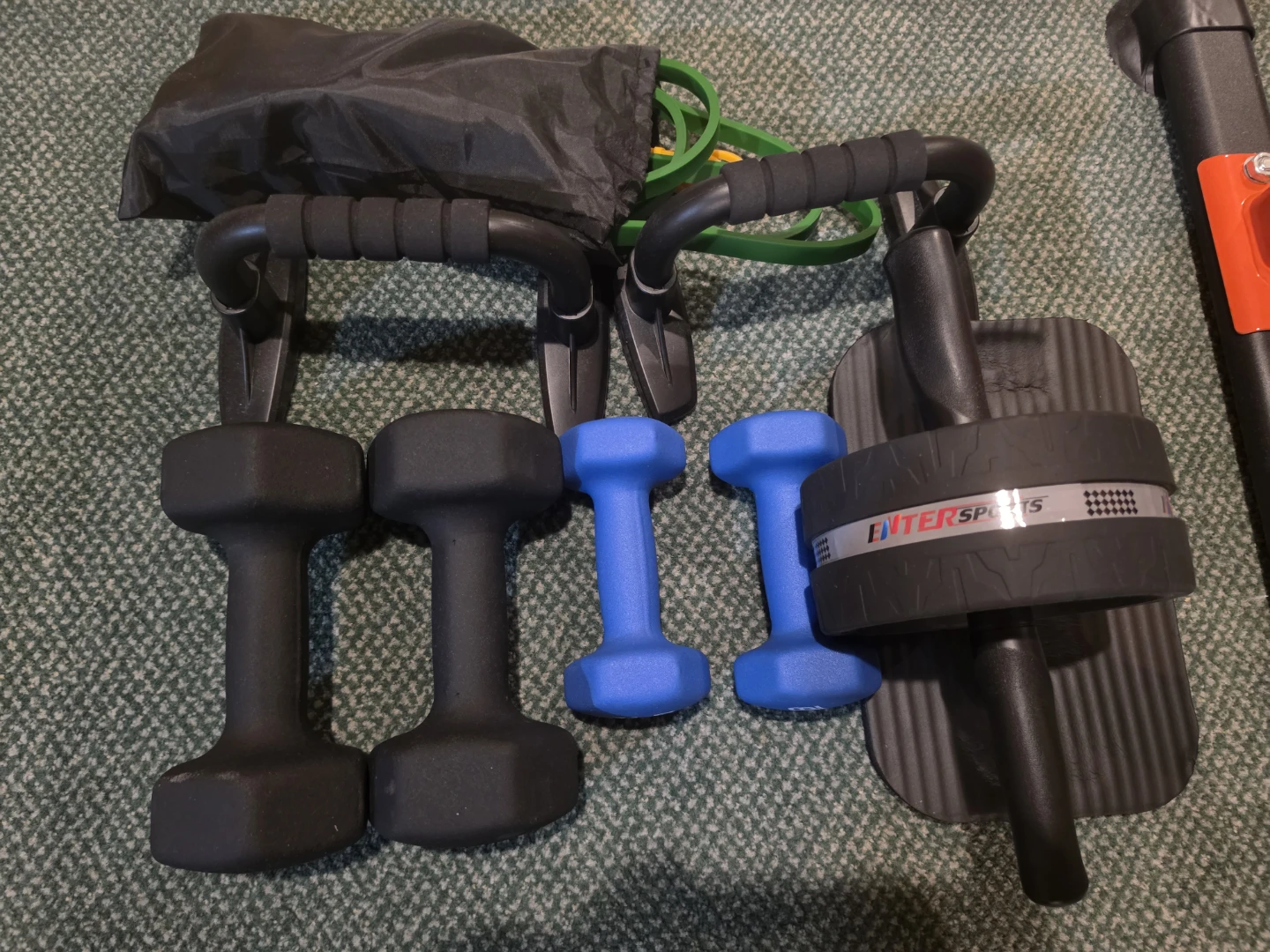 Fitness Kit with Dumbbells and Ab Roller