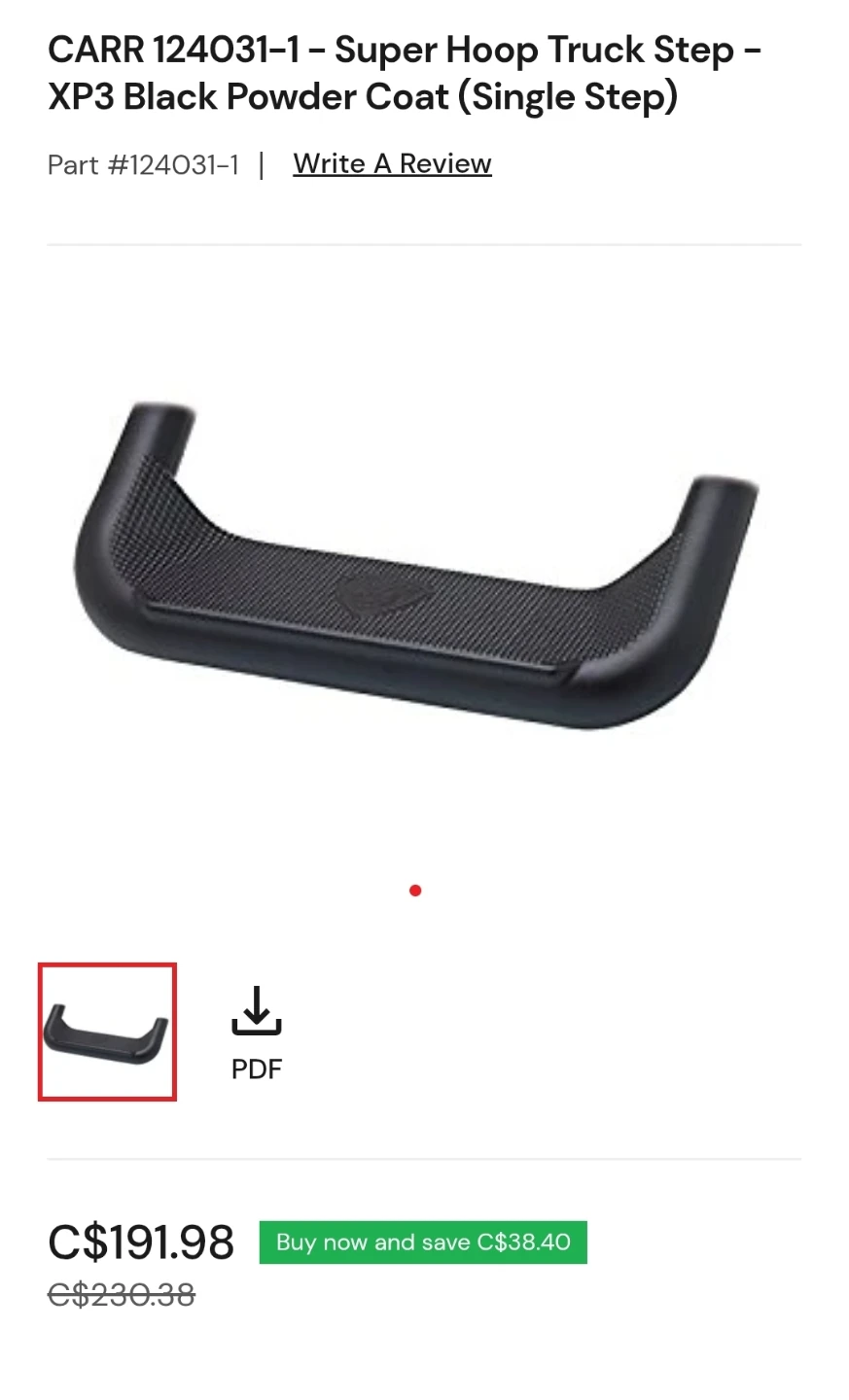 CARR 124031-1 Super Hoop Truck Step - XP3 Black Powder Coat - photo 3