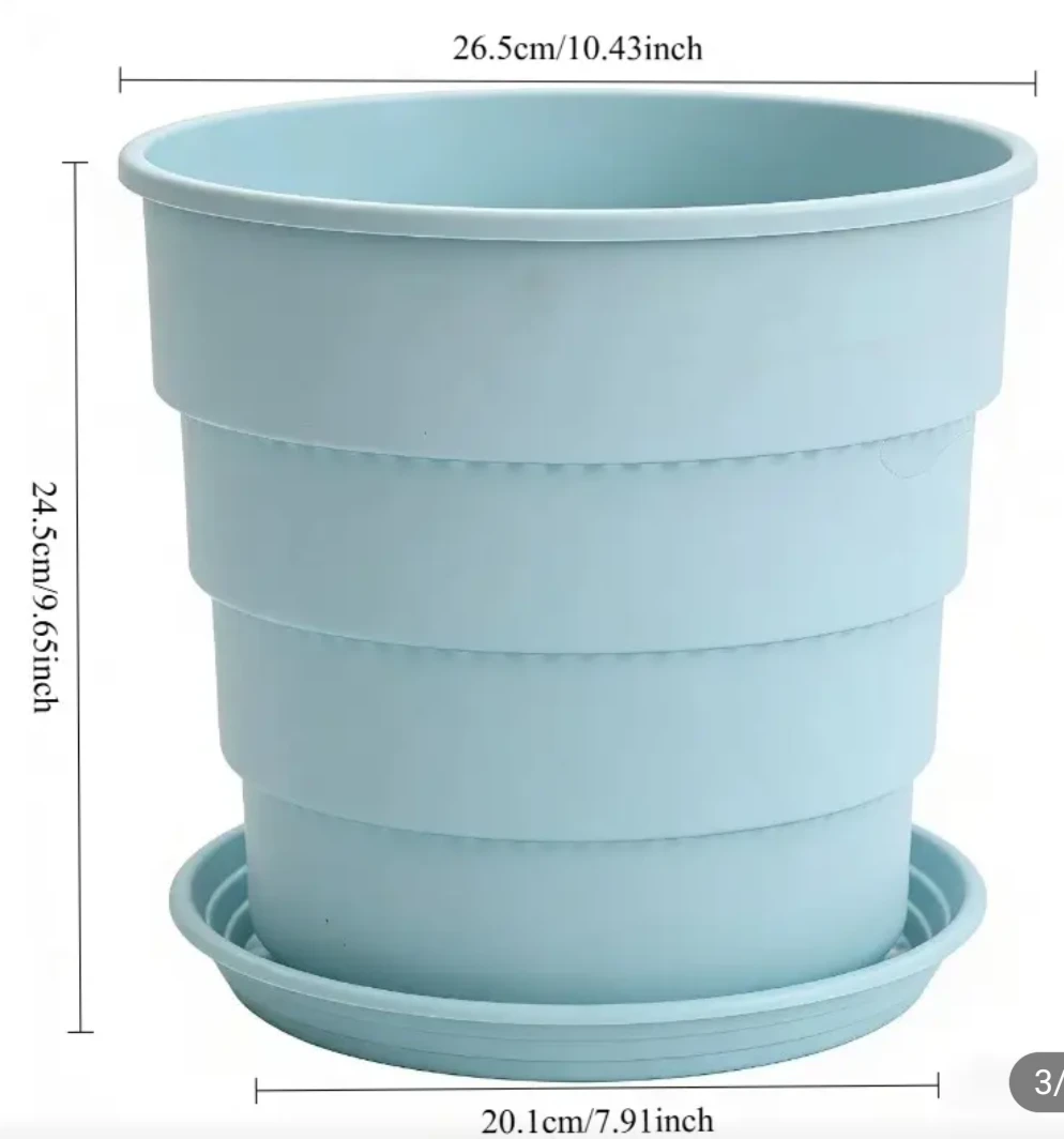 26.5 cm / 10.43 inch Round Planter Pot with Saucer - photo 2
