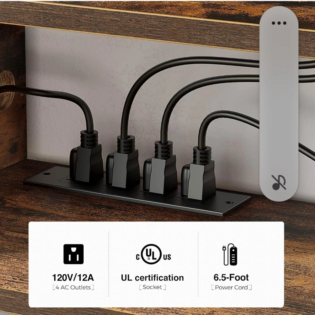 Wall Mounted TV Stand with Power Strip - photo 4