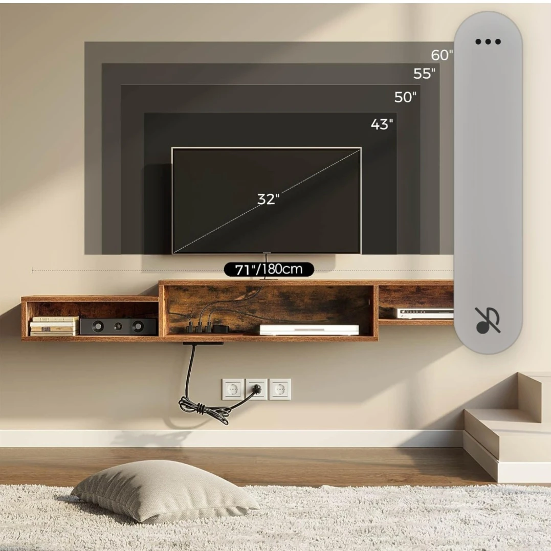 Wall Mounted TV Stand with Power Strip - photo 5