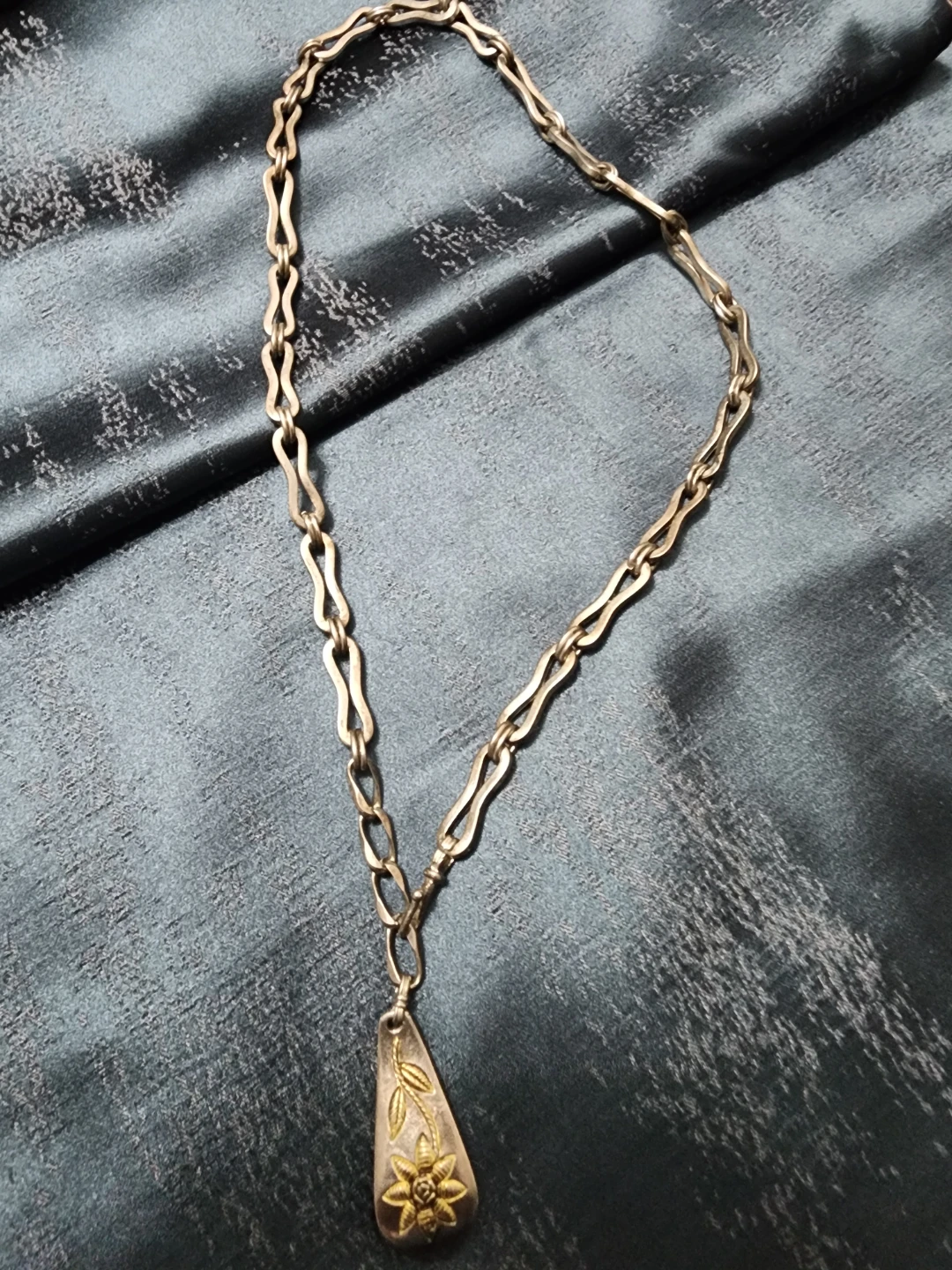 Monet Silver Tone Necklace with Pendant