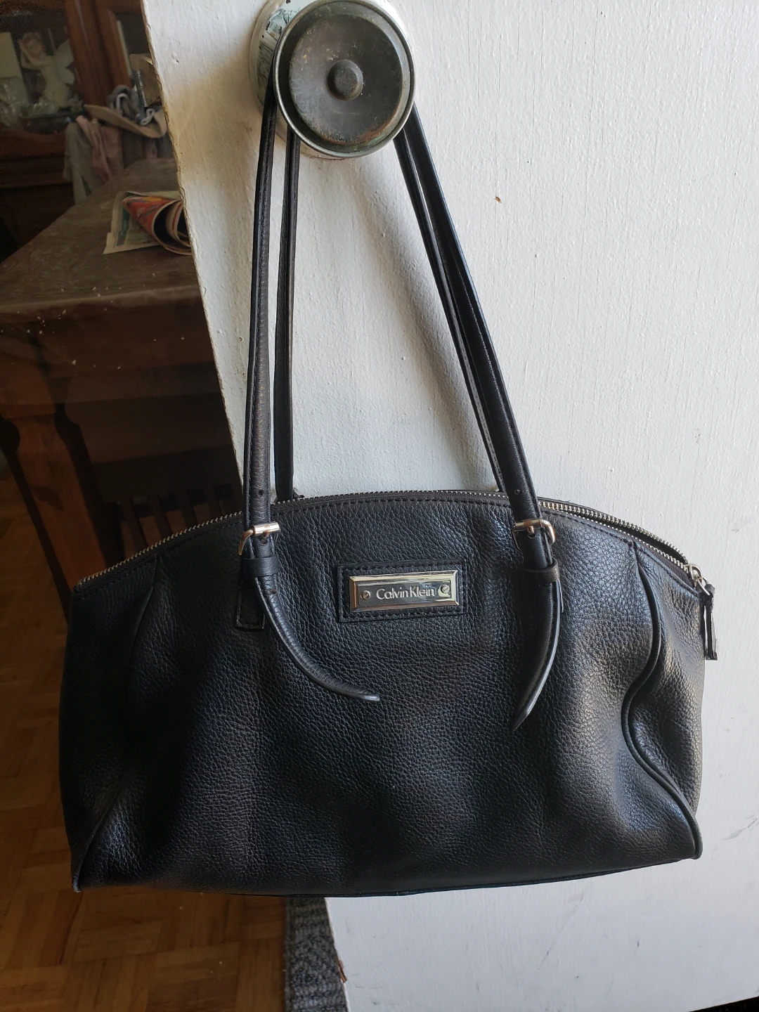 Calvin Klein Black Leather Shoulder Bag